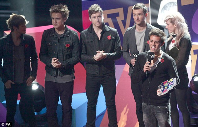 Inspirational: McFly and Ellie Goulding presented the Sporting Hero Award to Olympian diver Tom Daley