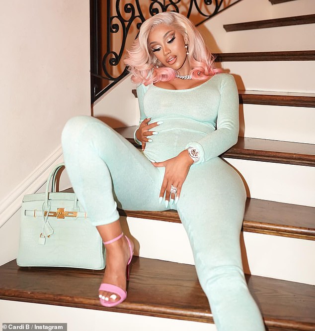 New post: Cardi B, 30, opted for a sultry pose as she confidently showcases her stunning curves in a new Instagram post uploaded on Monday
