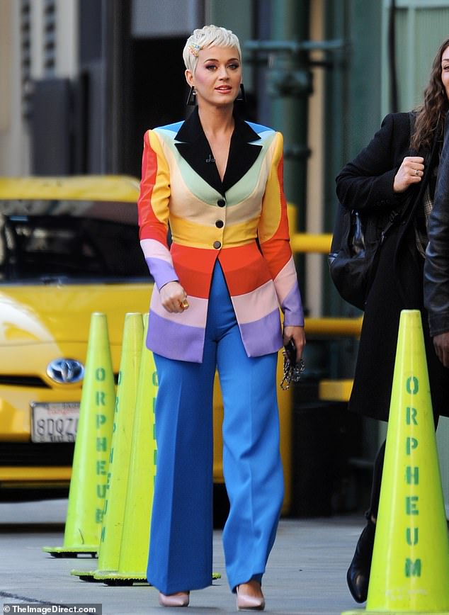 Statement: Katy Perry put on a colorful display at the American Idol auditions in Hollywood on Wednesday 