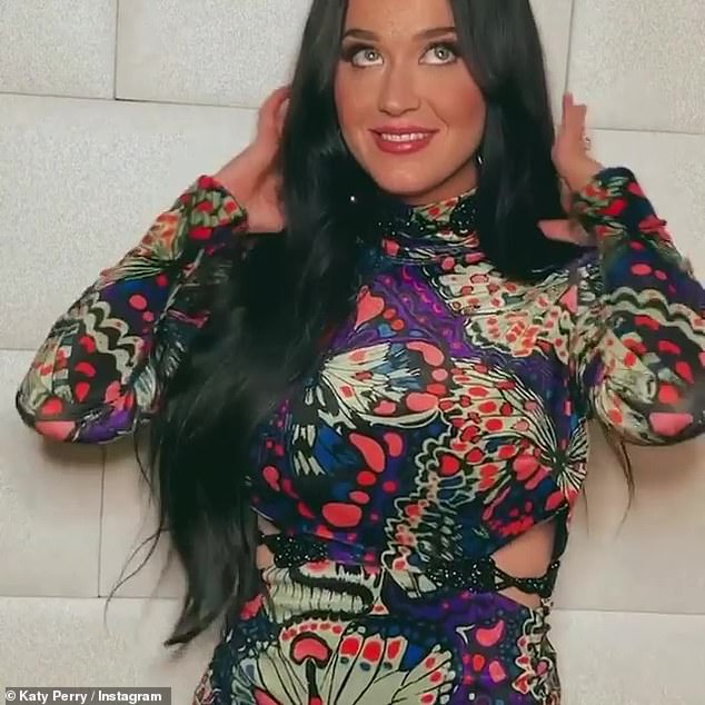 'Mama has the night off': Brunette Katy Perry put on a very sexy display on Instagram on Monday as she swapped parenting duties to promote American Idol on Jimmy Kimmel Live