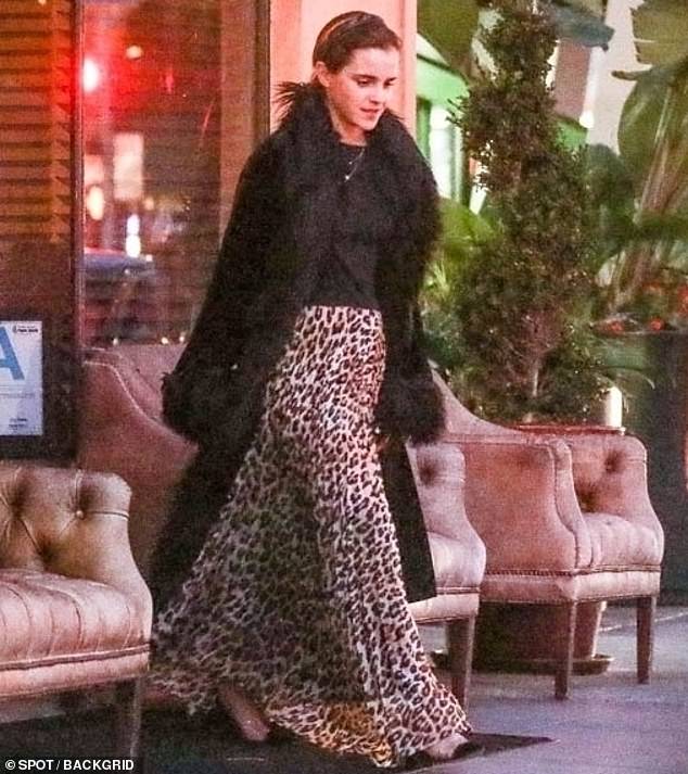 Spotted: The Harry Potter actress attempted to make a low-key departure from Santa Monica's Via Veneto Restaurant as she was pictured heading into a black taxi following her outing