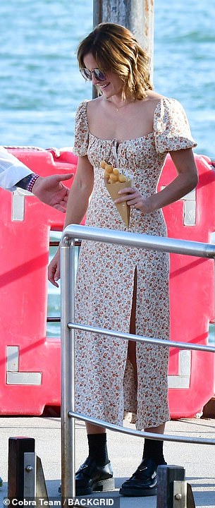 Stylish: Emma looked as chic as ever as she enjoyed her summer holiday