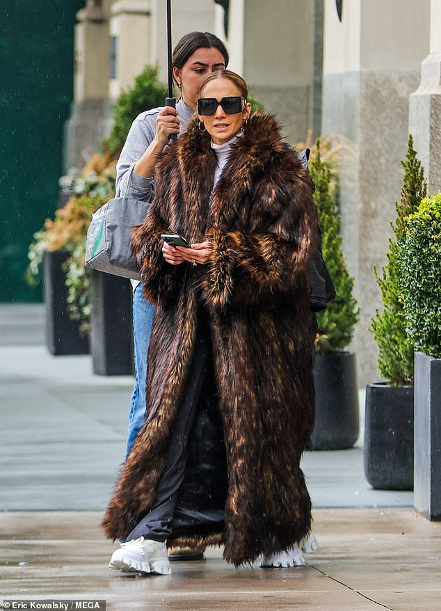 Jennifer Lopez was spotted leaving her million penthouse in Manhattan on Tuesday morning after celebrating Easter in Brooklyn with husband Ben Affleck