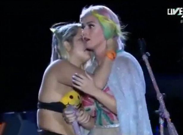 Katy Perry fan GROPES singer's boobs and kisses her on stage mid-performance  - Daily Record