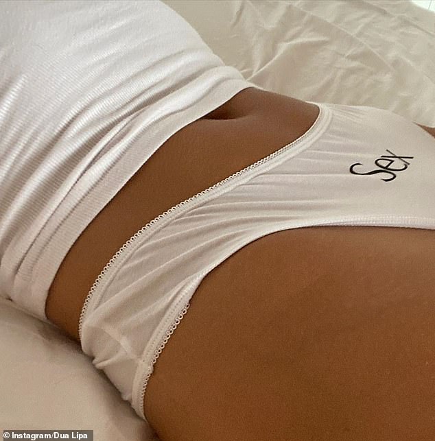 Oh my! Dua Lipa put on a very racy display as she shared a pH๏τo of herself in scanty underwear in her latest montage on Instagram on Tuesday