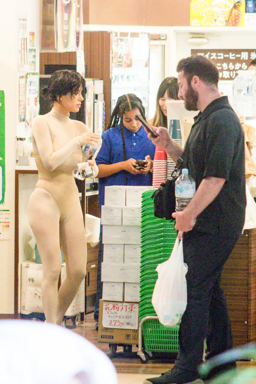 Bianca Censori and North West getting groceries in Japan