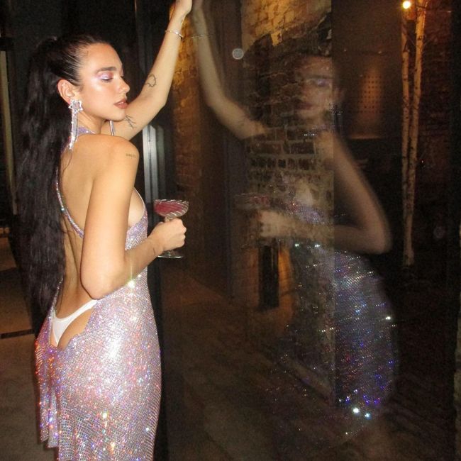 Dua Lipa sets internet ablaze in glittering thong-baring ...