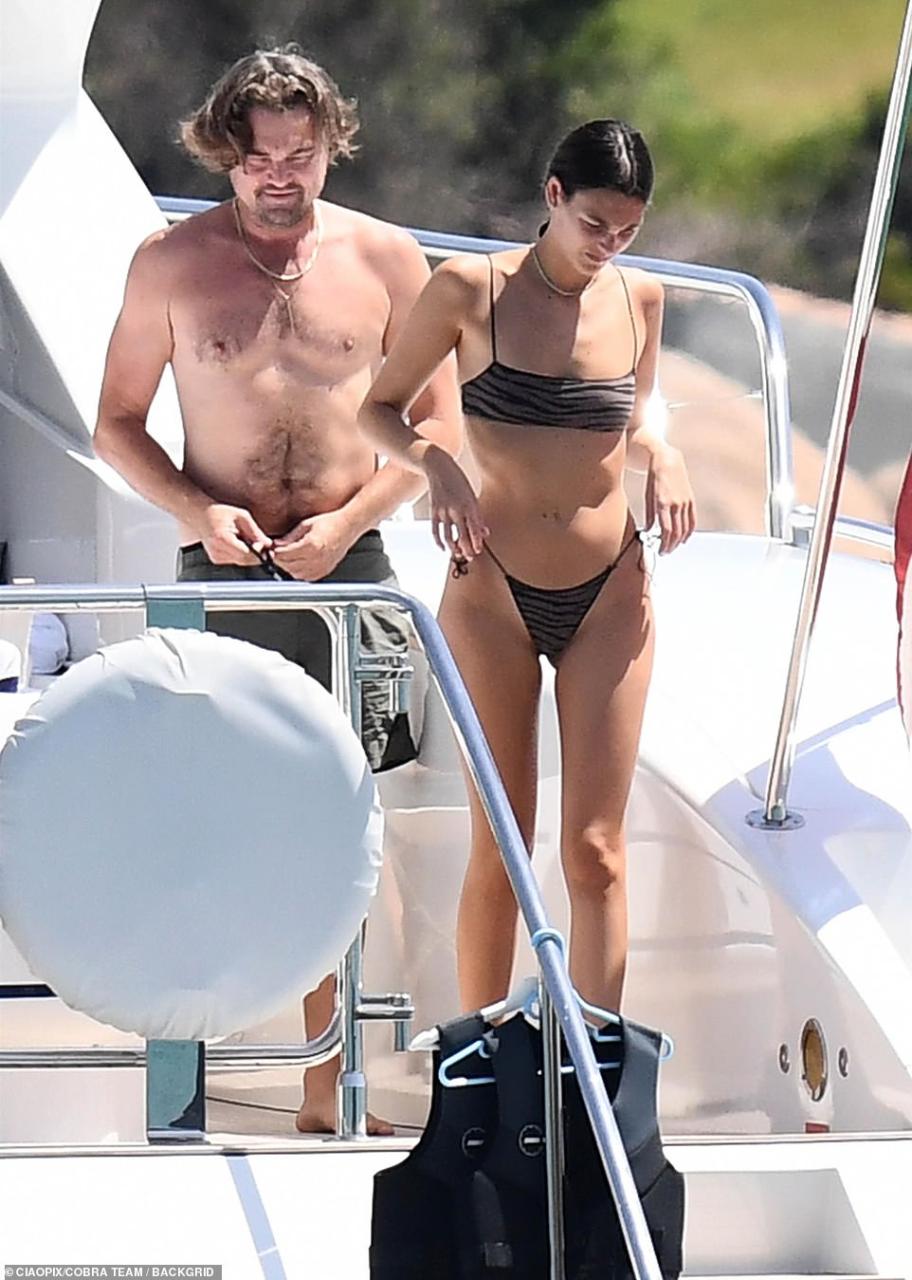 Leonardo DiCaprio and his girlfriend Vittoria Ceretti looked totally loved up during their lavish summer holiday in Italy on Saturday