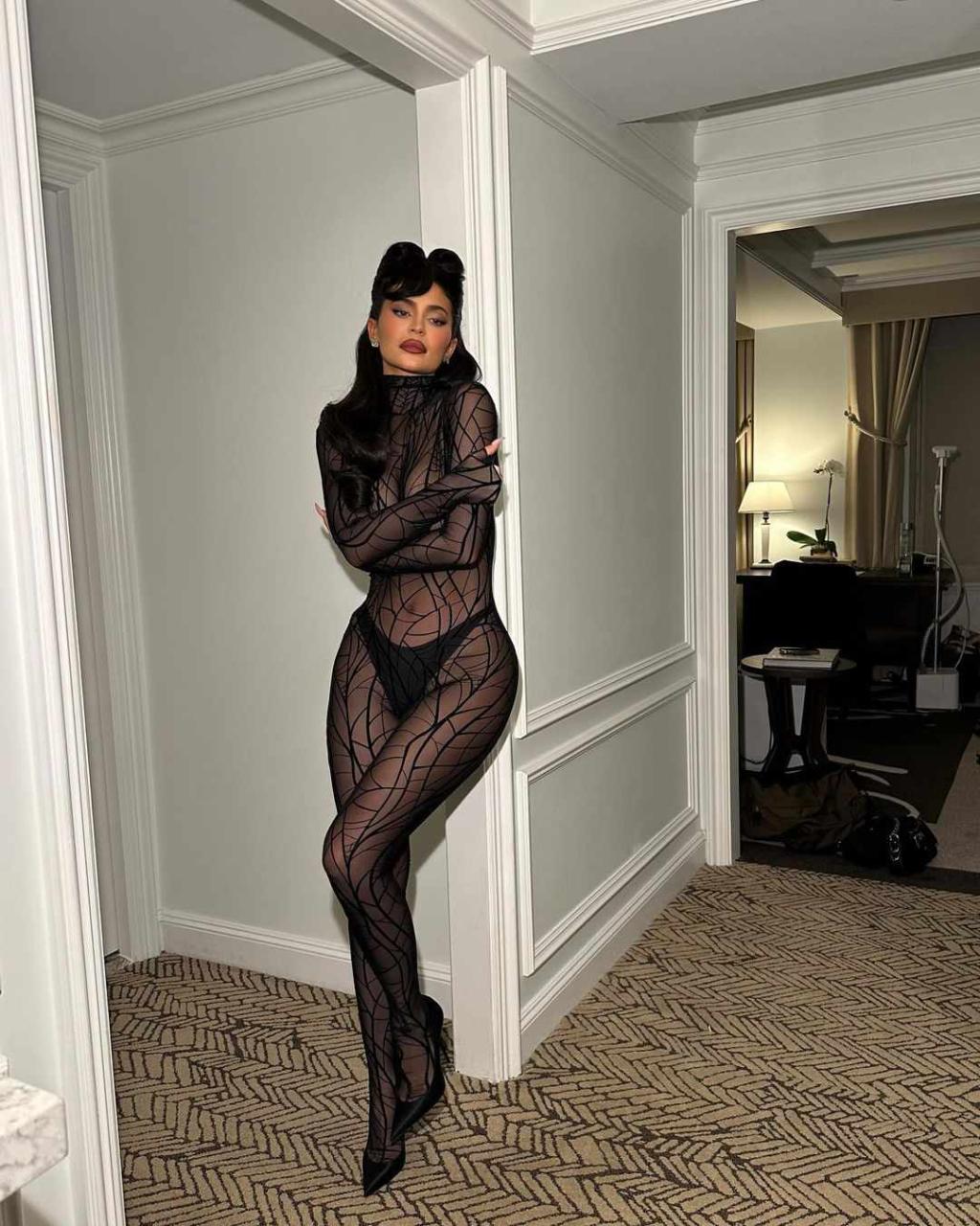 Kylie Jenner Layered a Completely See-Through Catsuit Over Nothing But a  Black Thong